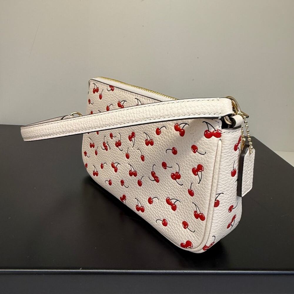 Coach Nolita 19 With Cherry Print CEX29 pebbled leather/Gold/Chalk Mult - Picture 2 of 5